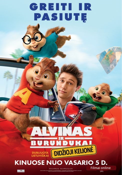 Filmas Alvinas ir burundukai: didžioji kelionė / Alvin and the Chipmunks: The Road Chip (2015) online