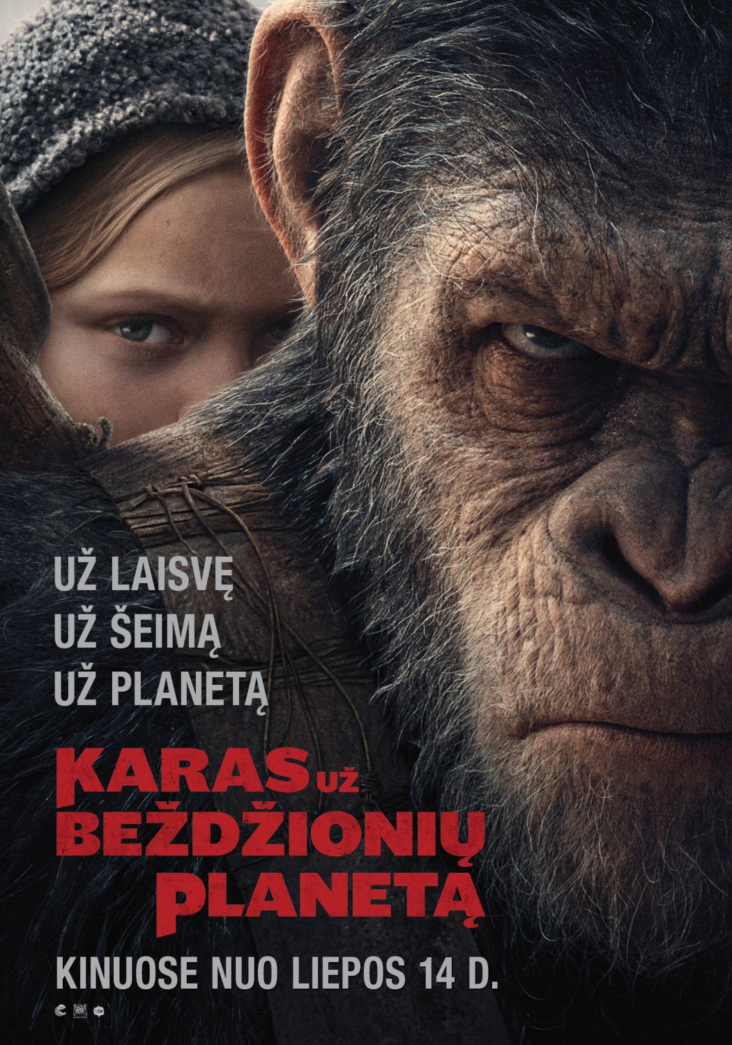 Filmas Karas už beždžionių planetą / War for the Planet of the Apes (2017) online
